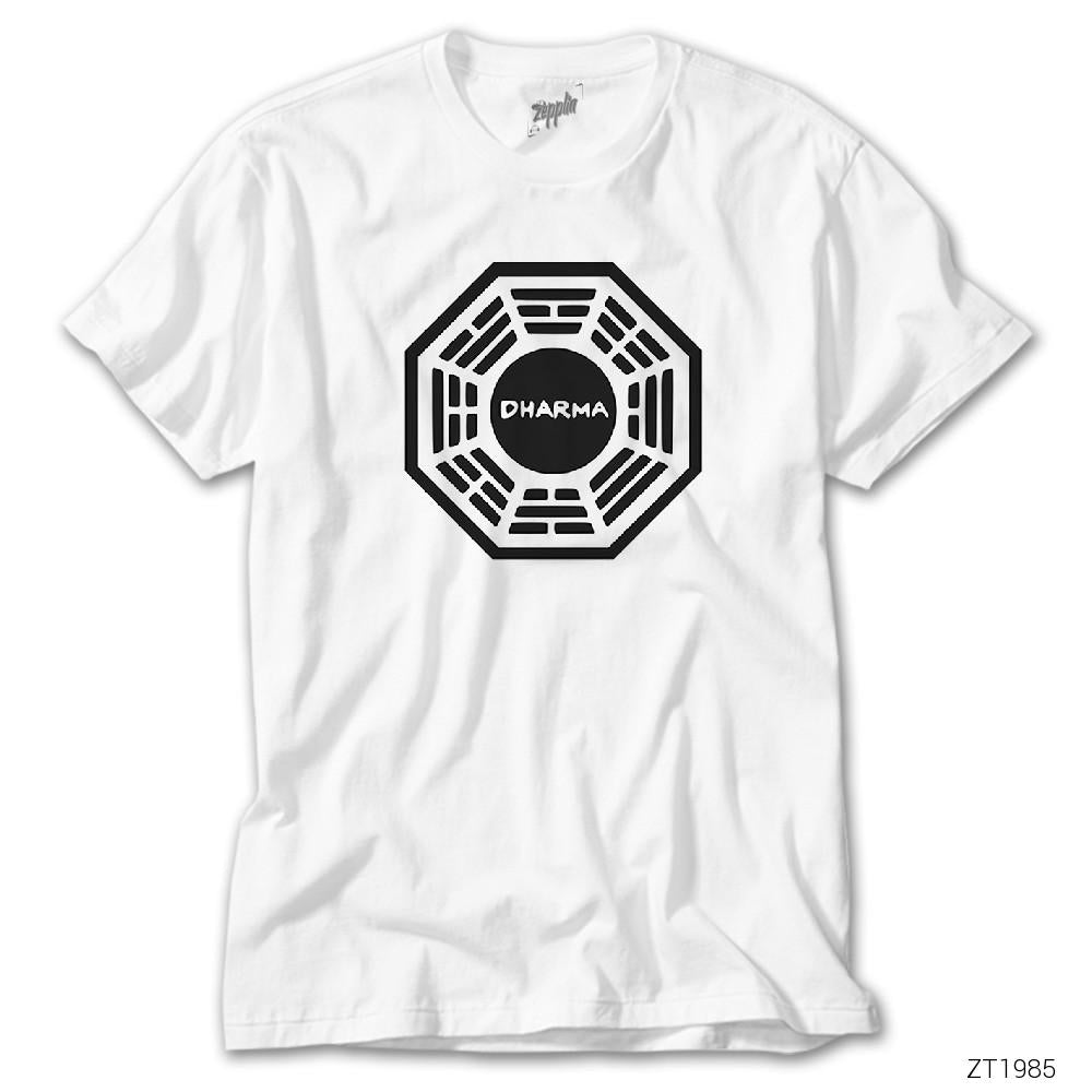 CrowsGate Lost Dharma Logo Beyaz Tişört