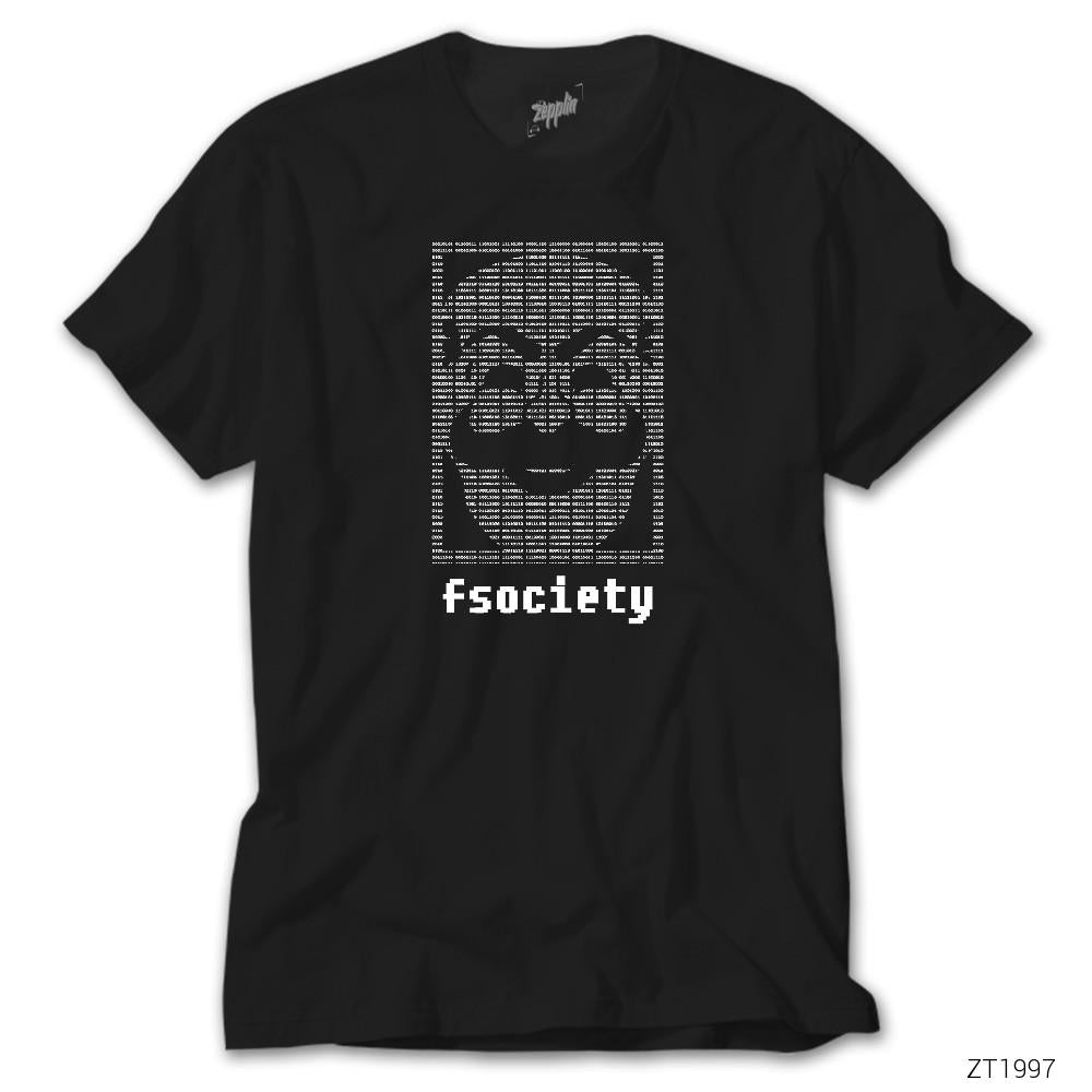 CrowsGate Mr Robot Fsociety Binary 2 Siyah Tişört