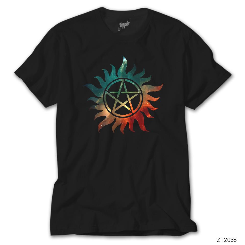 Supernatural Galaxy Logo Siyah Tişört