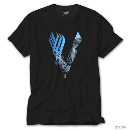 Vikings Odin Blue Siyah Tişört