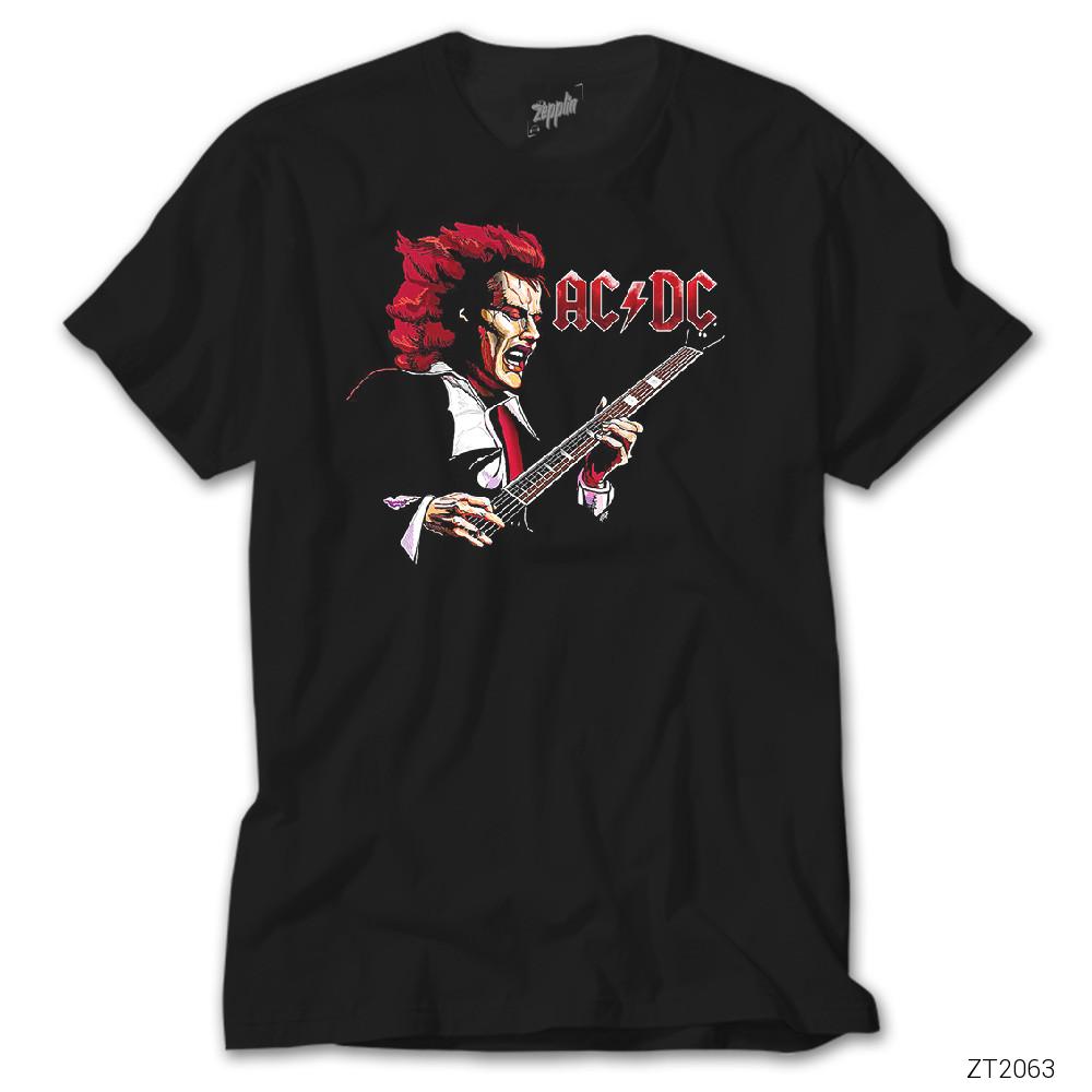 AC DC Angus Young Siyah Tişört