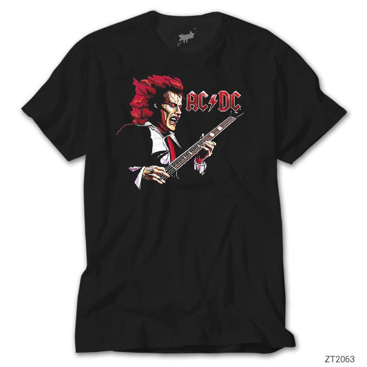 AC DC Angus Young Siyah Tişört