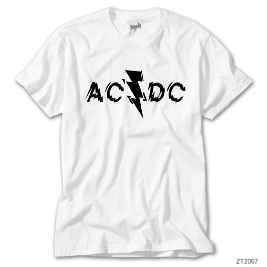 AC DC Lighting Logo Beyaz Tişört