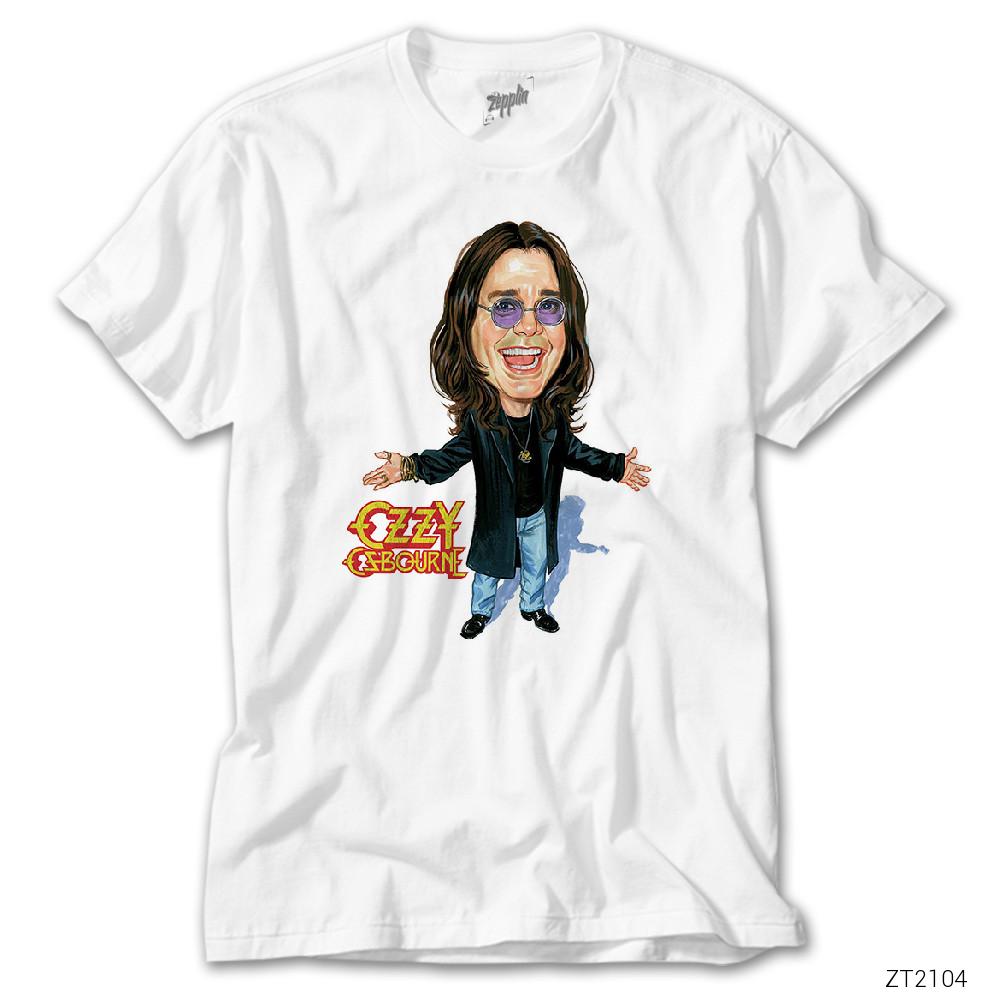 Ozzy Osbourne Cartoon Beyaz Tişört