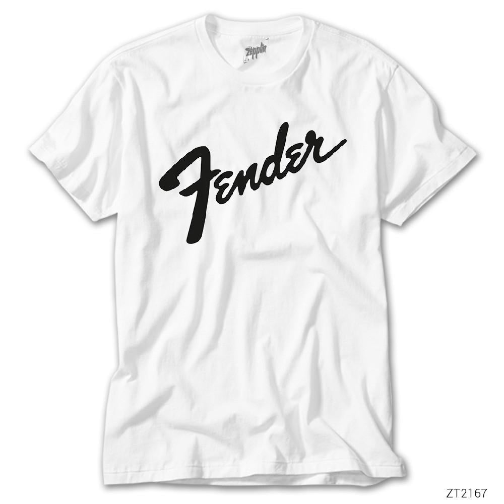 Fender Logo 3 Beyaz Tişört