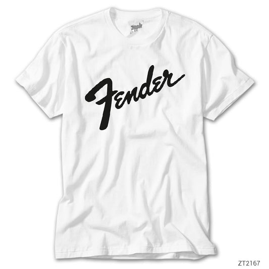 Fender Logo 3 Beyaz Tişört