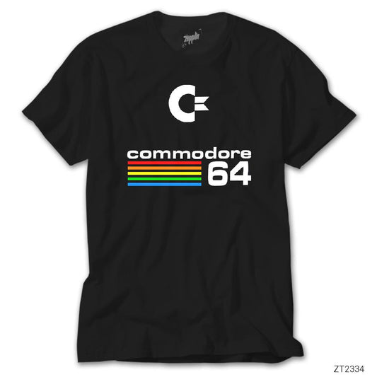 Commodore 64 Vintage Logo Siyah Tişört