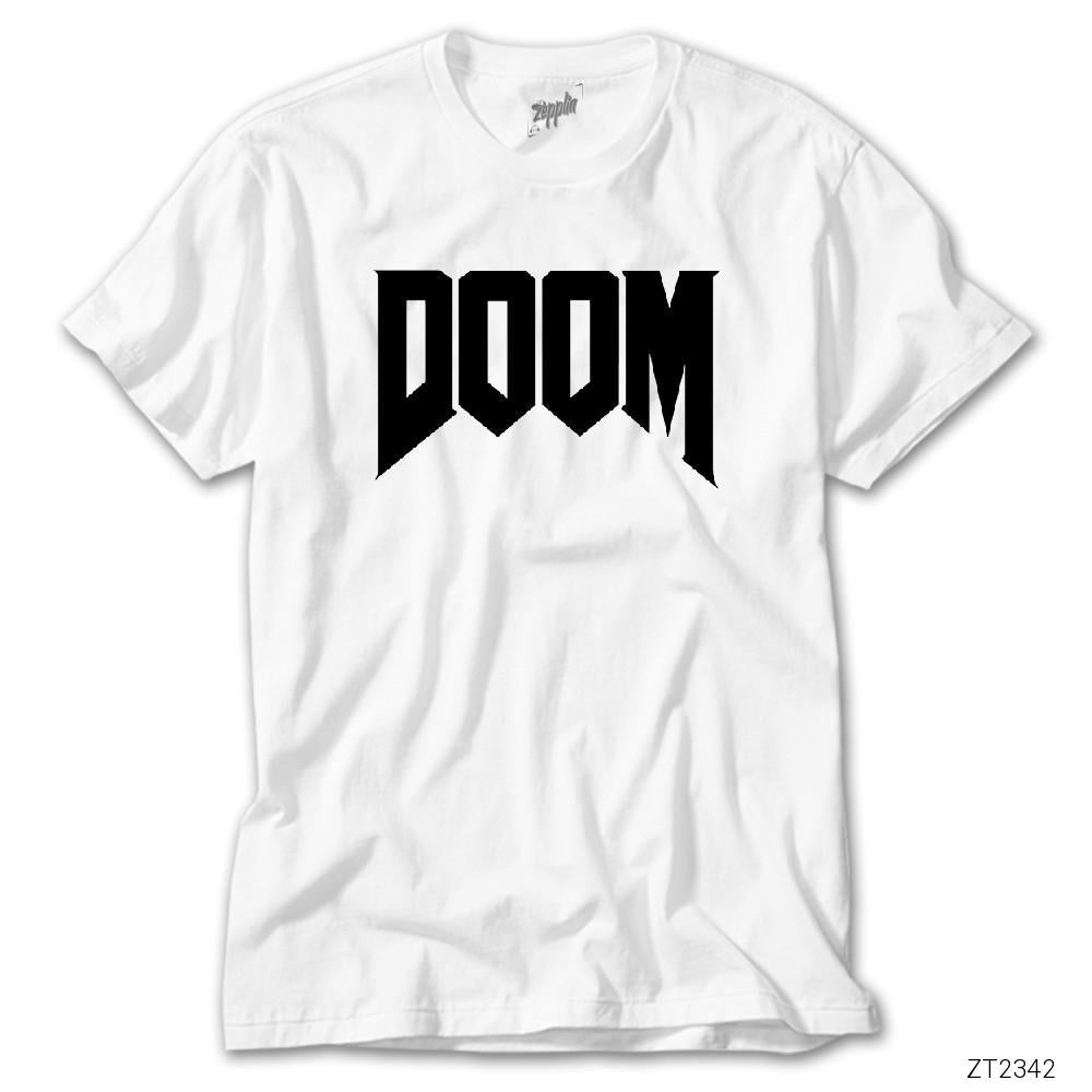 Doom Logo Beyaz Tişört