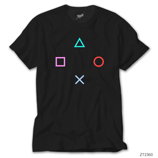 Gamepad Buttons Siyah Tişört