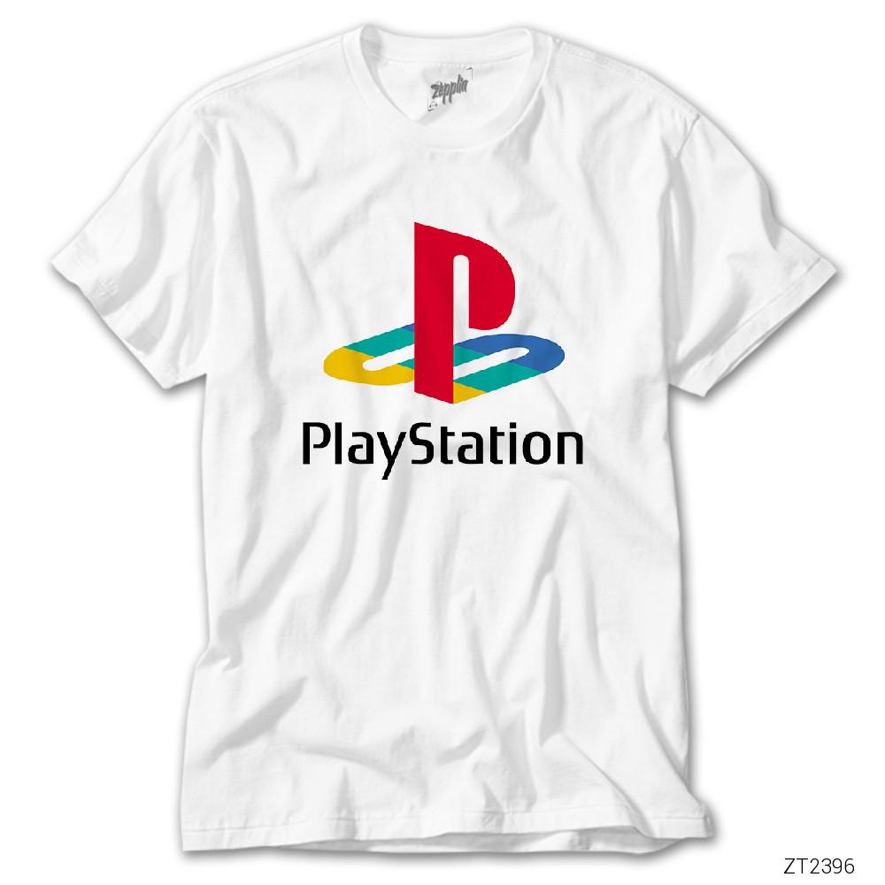 Playstation Logo Beyaz Tişört