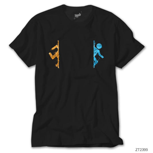 Portal 2 Co Op 2 Siyah Tişört