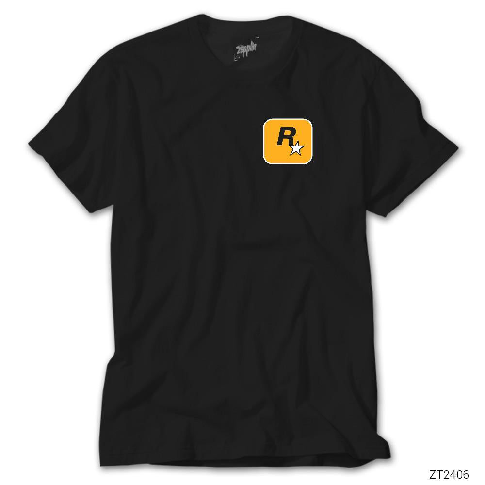 Rockstar Logo Siyah Tişört