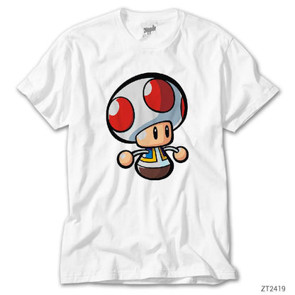 Super Mario Toad Beyaz Tişört