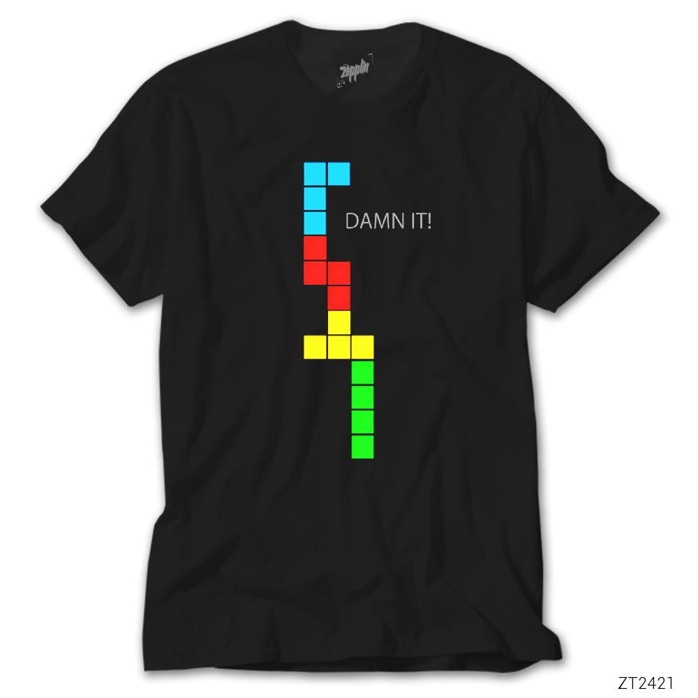 Tetris Damn It Siyah Tişört