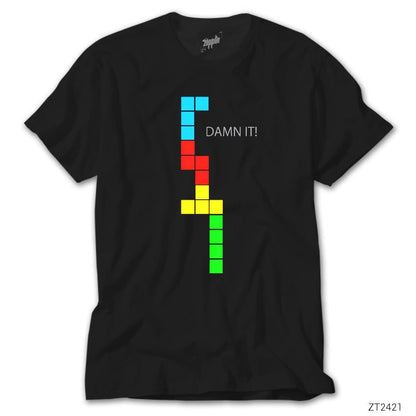 Tetris Damn It Siyah Tişört