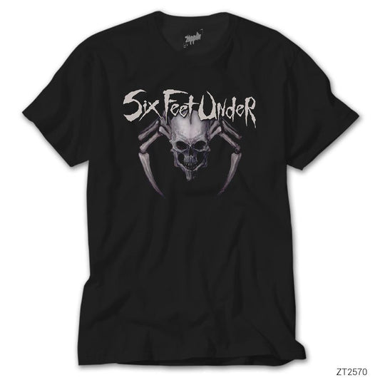 Six Feet Under Skull Spider Siyah Tişört