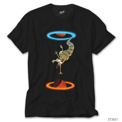 Buz Devri Squirrel Portal Siyah Tişört