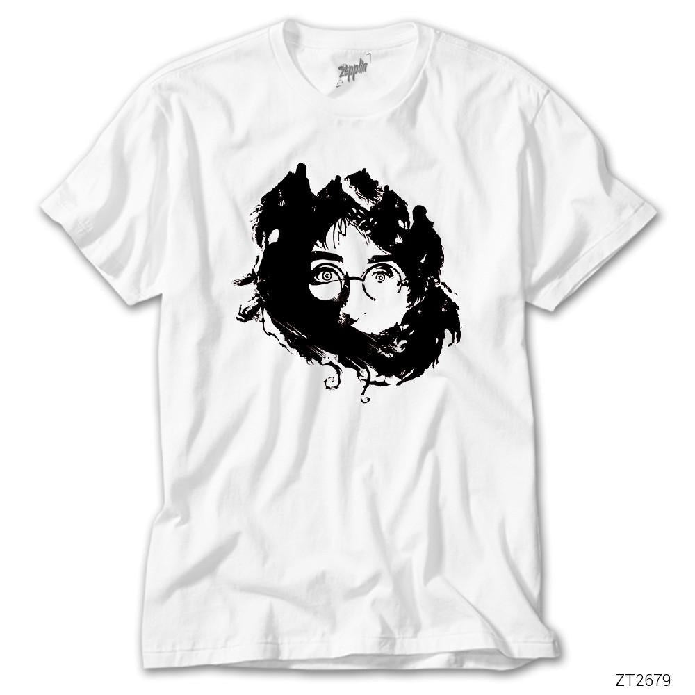 Harry Potter Silluette Beyaz Tişört