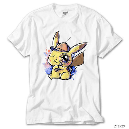 Pikachu Detective Beyaz Tişört