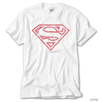 Superman Distord Logo Beyaz Tişört