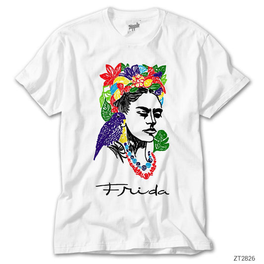 Frida Kahlo Drawing Beyaz Tişört
