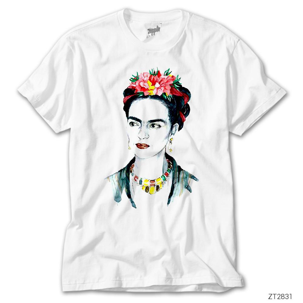 Frida Kahlo Portre 4 Beyaz Tişört