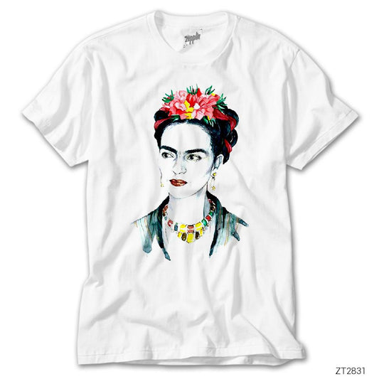 Frida Kahlo Portre 4 Beyaz Tişört
