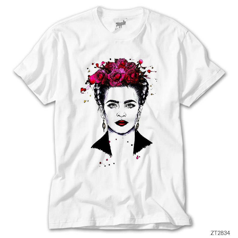 Frida Kahlo Portre 7 Beyaz Tişört