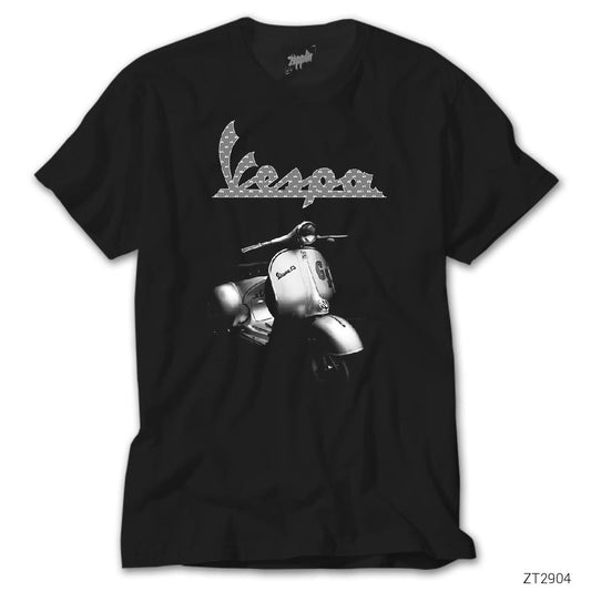 Vespa Scotter Siyah Tişört