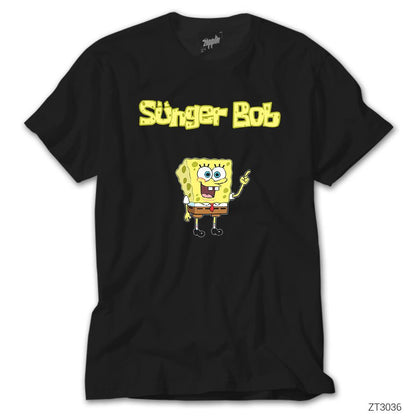 Sünger Bob Siyah Tişört
