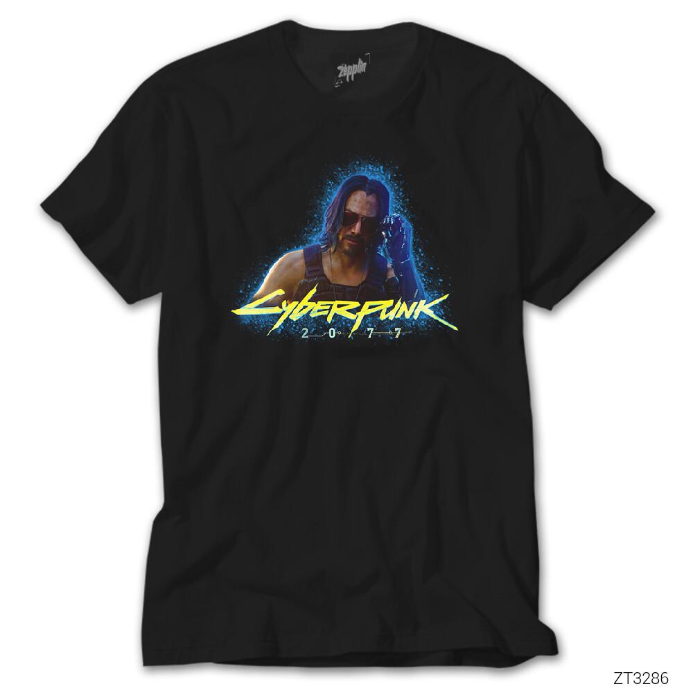 Cyberpunk 2077 Keanu Reeves Siyah Tişört