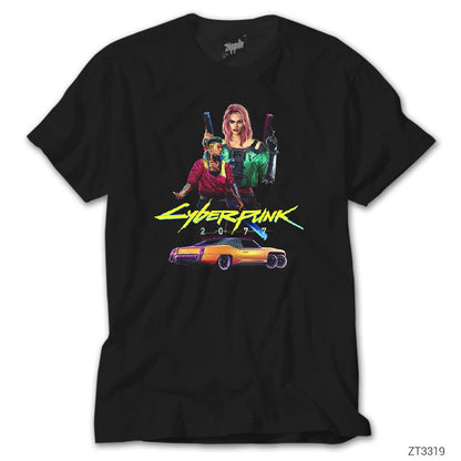 Cyberpunk Get Rich or Die Siyah Tişört