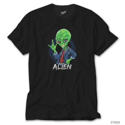 Rock Star Alien Siyah Tişört