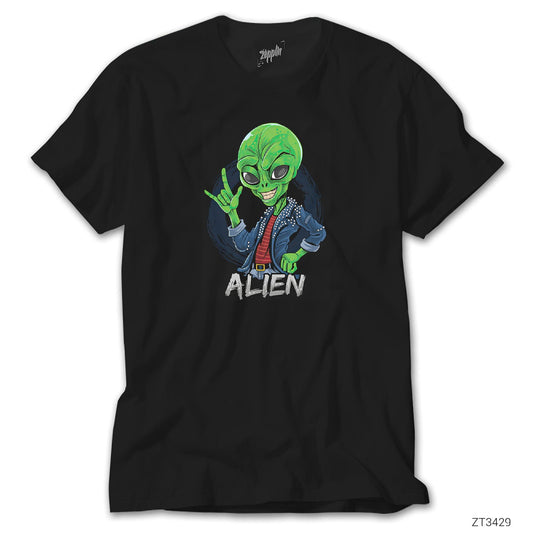 Rock Star Alien Siyah Tişört