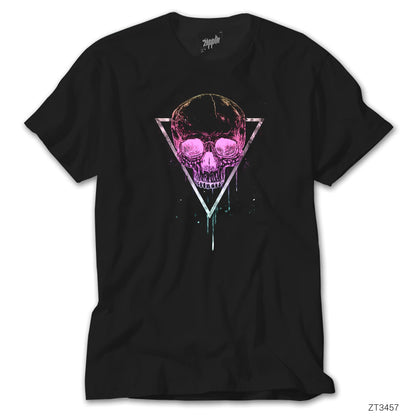 Skull Pink Kufu Kafa Siyah Tişört