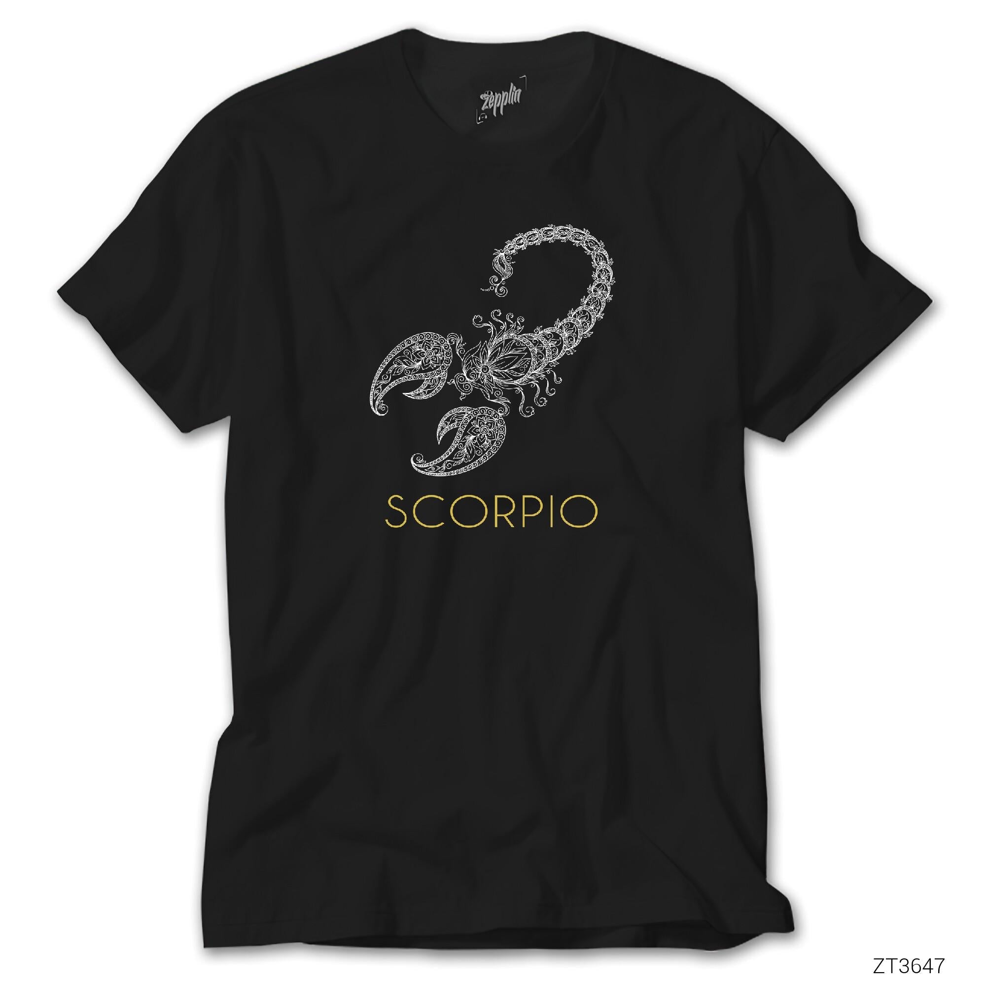 Akrep Burç Retro Siyah Tişört