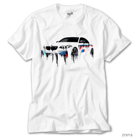 BMW M3 Flowing Car Beyaz Tişört