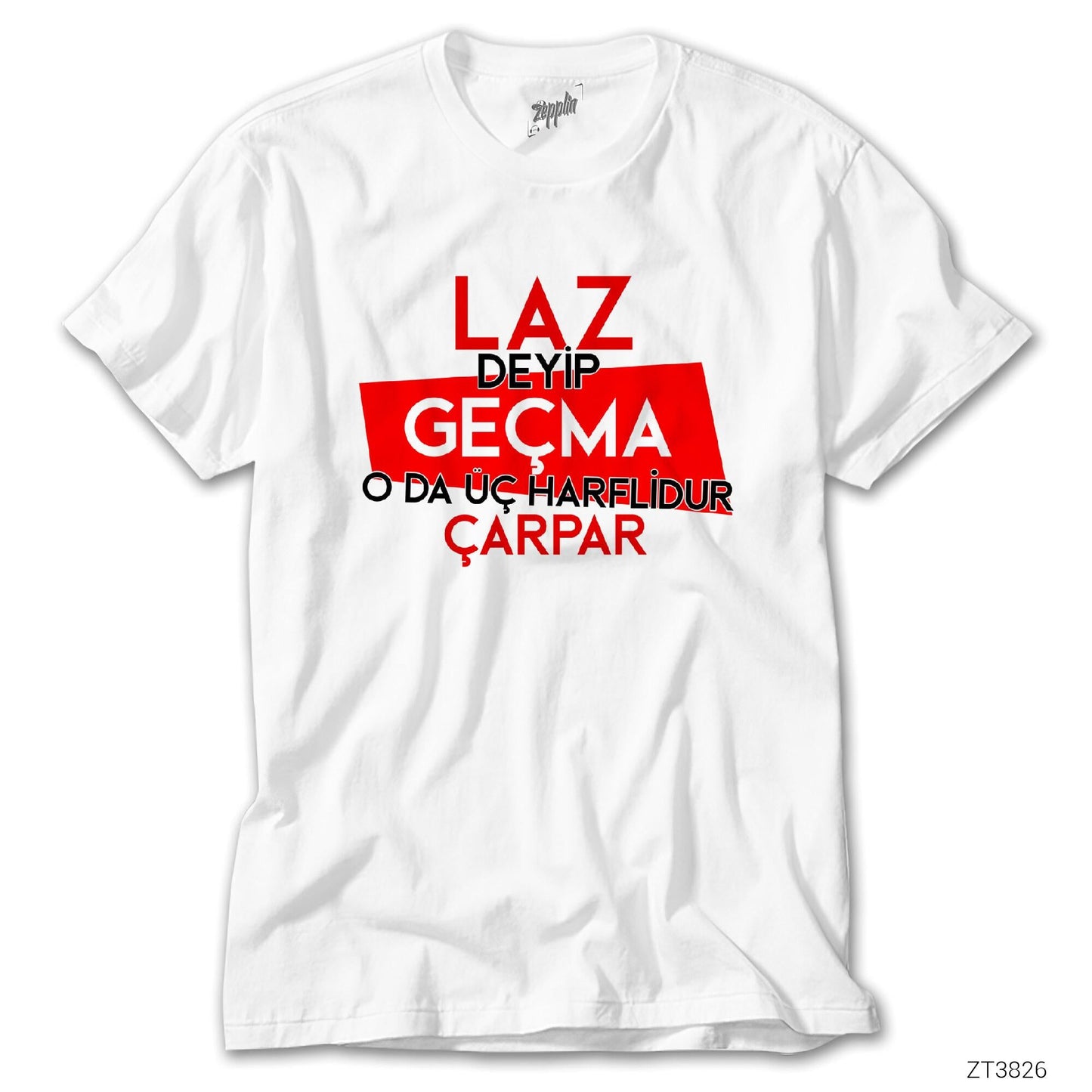 Laz Deyip Geçma Beyaz Tişört