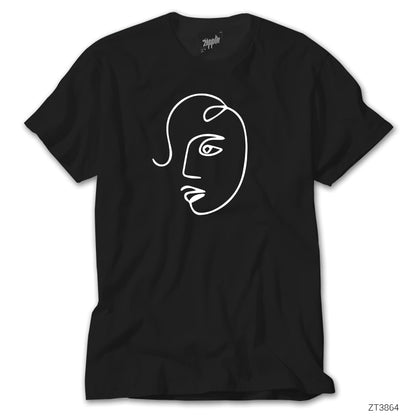 Yüz Artwork Siyah Tişört