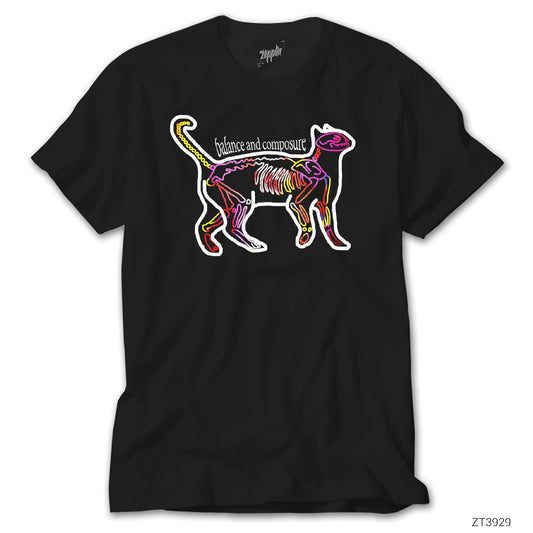 Balance and Composure Cat Siyah Tişört