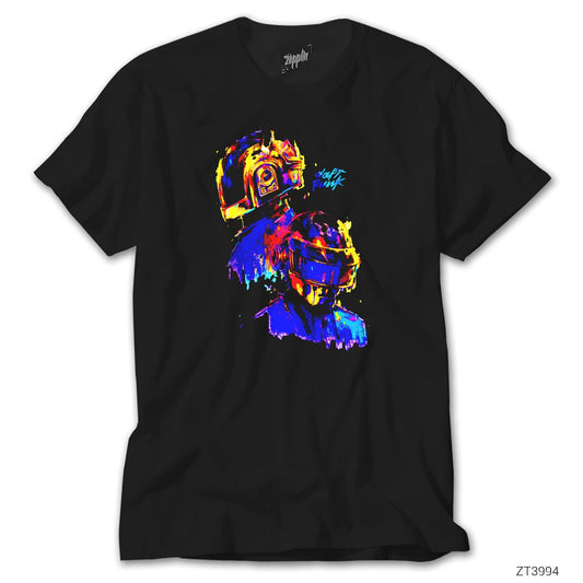Daft Punk Splash Siyah Tişört