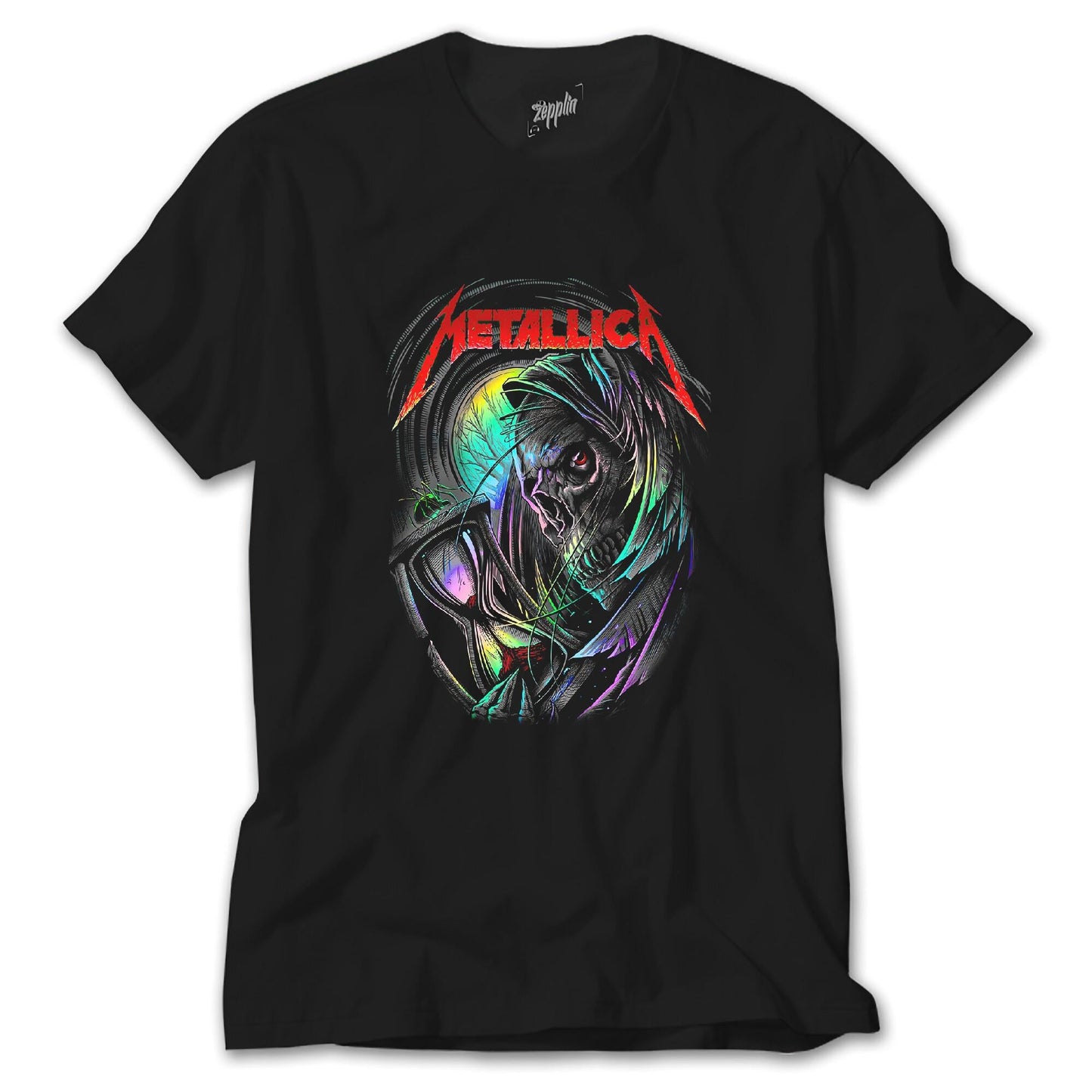 Metallica Rainbow Skull Time Siyah Tişört