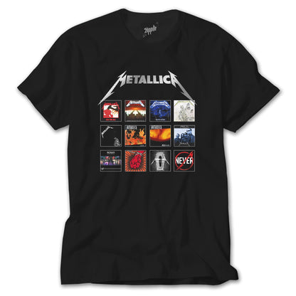 Metallica Album Covers Siyah Tişört
