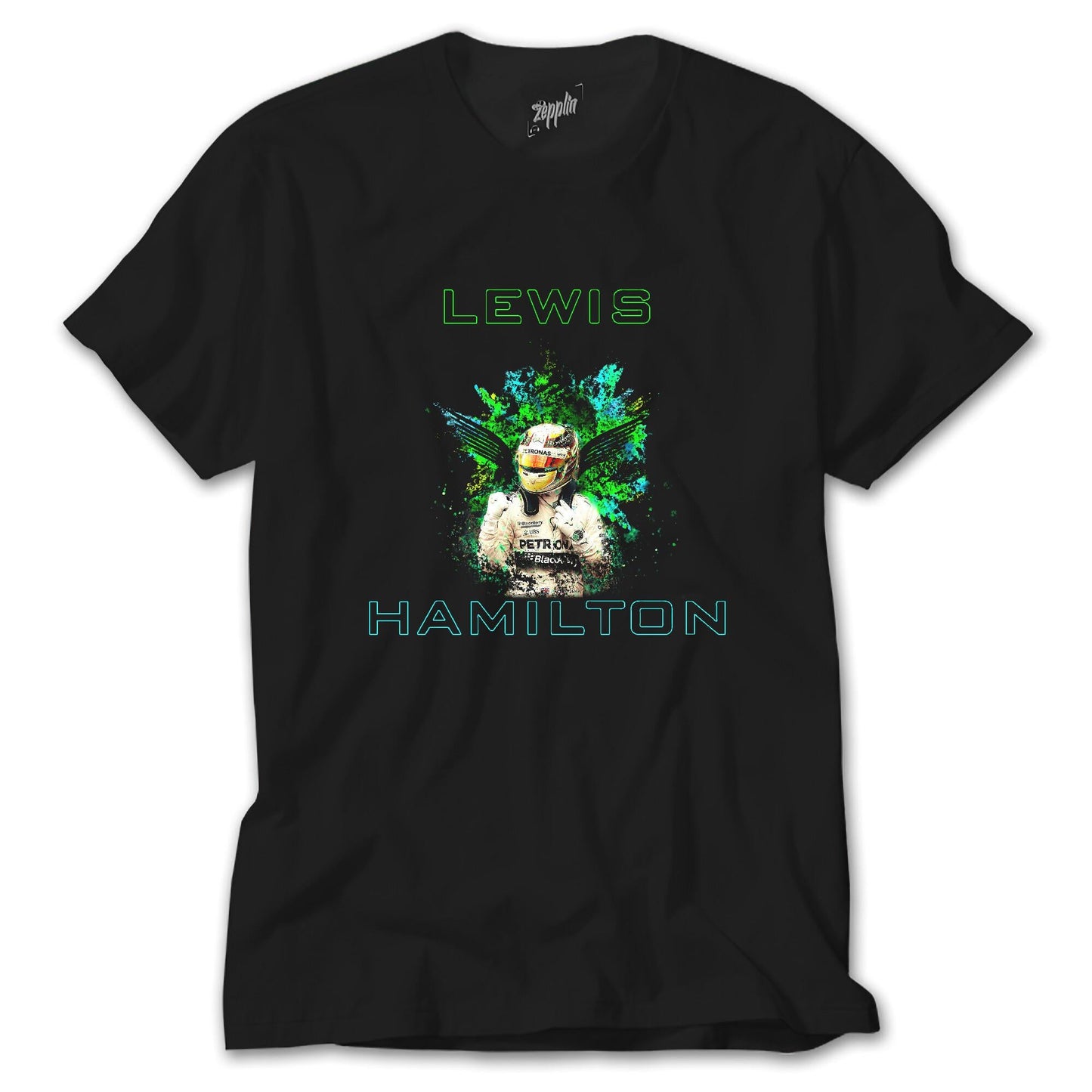 F1 Lewis Hamilton Green Siyah Tişört