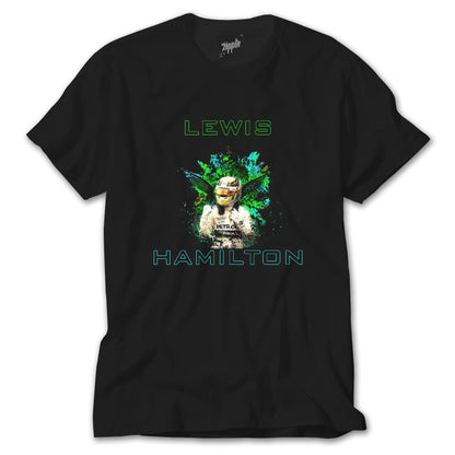 F1 Lewis Hamilton Green Siyah Tişört