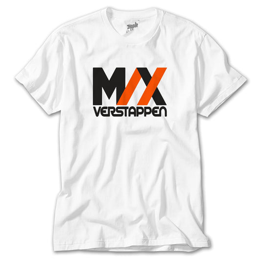 F1 Max Verstappen Logo Beyaz Tişört