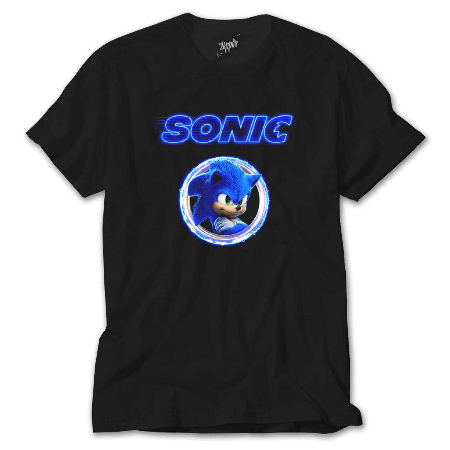 Sonic Light Circle Siyah Tişört