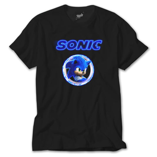 Sonic Light Circle Siyah Tişört
