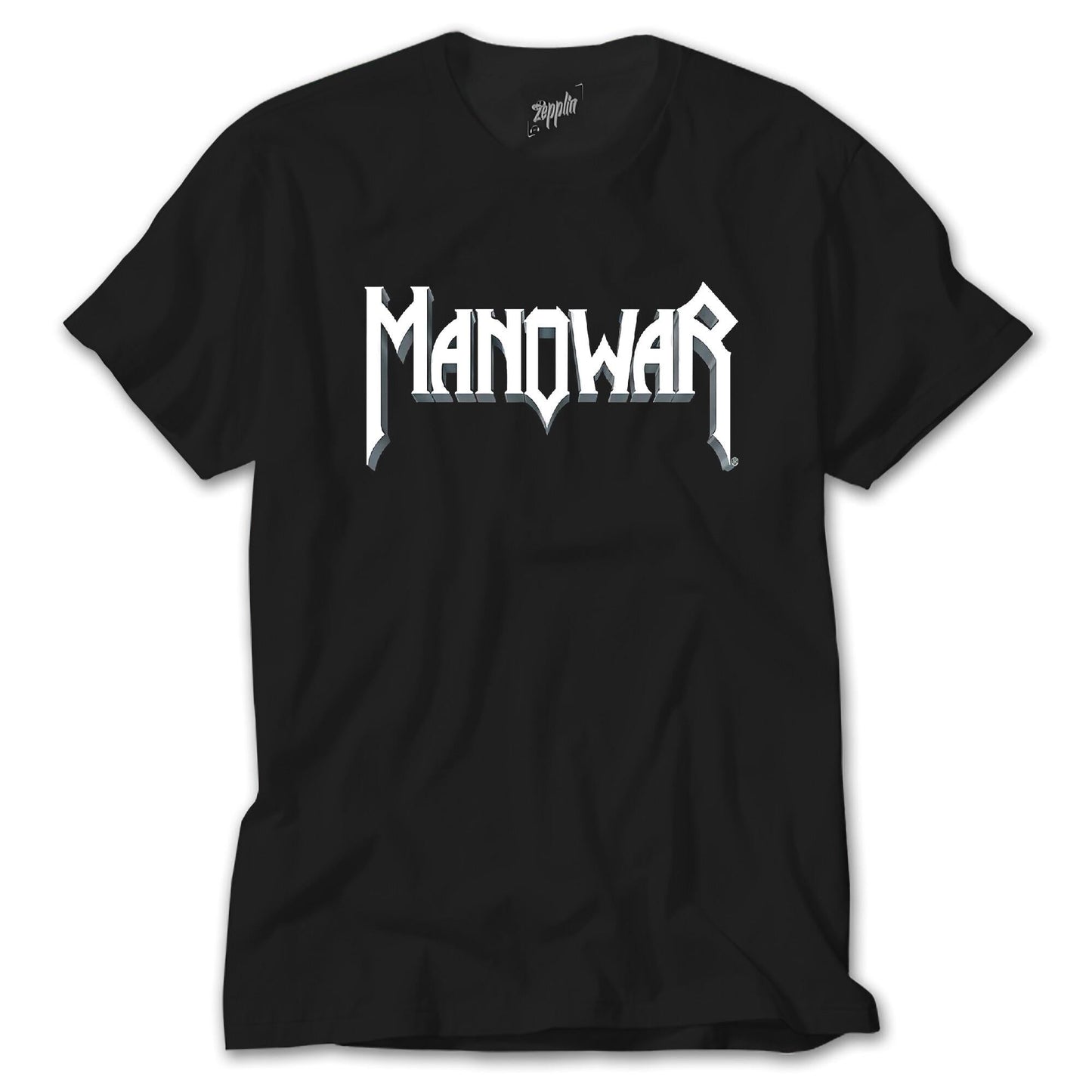 Manowar Logo Classic 2 Siyah Tişört