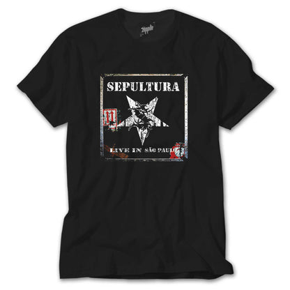 Sepultura Live in Sao Paulo Siyah Tişört